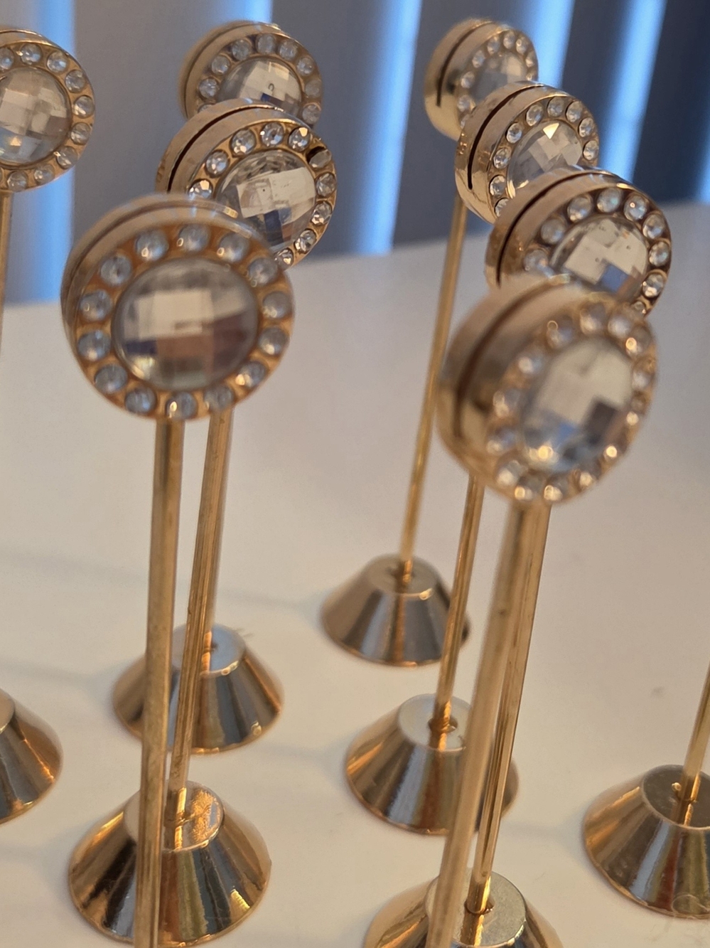🆕️ Gold Rhinestone Table Card Holder Set - Picture 4 of 7